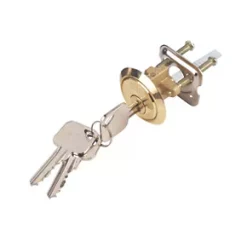 Smith & Locke Replacement Night Latch Rim Cylinder Polished Brass 43mm
