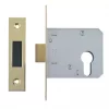 Smith & Locke Electro Brass Euro Profile Deadlock 76mm Case - 57mm Backset -Bolts Shop 2194P P