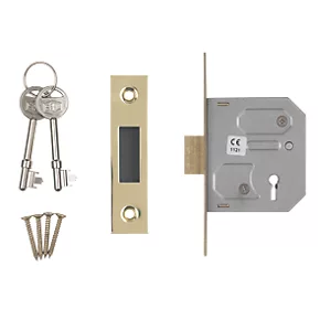 Smith & Locke 3 Lever Electric Brass 3-Lever Mortice Deadlock 64mm Case - 44mm Backset 3 Smith & Locke 3 Lever Electric Brass 3-Lever Mortice Deadlock 64mm Case - 44mm Backset