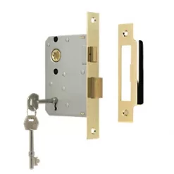 ERA 3 Lever Brass Effect Mortice Sashlock 76mm Case - 56mm Backset