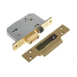 Union Polished Brass BS 5-Lever Mortice Sashlock 67mm Case - 40mm Backset
