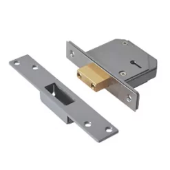 Union Satin Chrome BS 5-Lever Mortice Deadlock 67mm Case - 40mm Backset