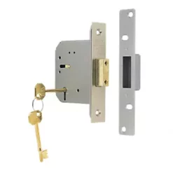 ERA 5 Lever Satin Nickel 5-Lever Mortice Deadlock 76mm Case - 56mm Backset