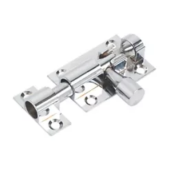 Straight Door Bolt Polished Chrome 38mm