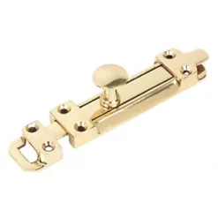 Heavy Duty Door Bolt Polished Brass 100mm