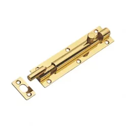 Necked Barrel Door Bolt Polished Brass 152mm