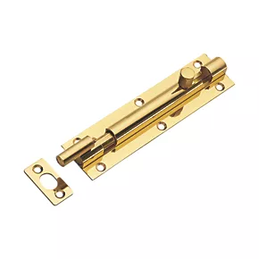 Necked Barrel Door Bolt Polished Brass 152mm 3 Necked Barrel Door Bolt Polished Brass 152mm