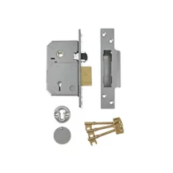 Union Satin Chrome BS 5-Lever Mortice Sashlock 67mm Case - 40mm Backset