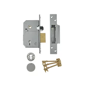 Union Satin Chrome BS 5-Lever Mortice Sashlock 67mm Case - 40mm Backset 3 Union Satin Chrome BS 5-Lever Mortice Sashlock 67mm Case - 40mm Backset
