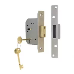 ERA 5 Lever Satin Nickel 5-Lever Mortice Deadlock 64mm Case - 44mm Backset