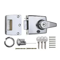 ERA 193-37-1 Double Locking Night Latch Polished Chrome 60mm Backset