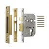ERA Polished Brass Euro Sashlock 65mm Case - 44mm Backset -Bolts Shop 443KR P