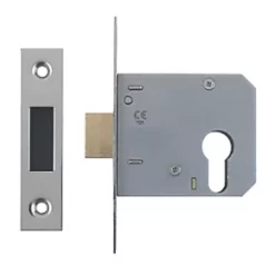 Smith & Locke Nickel-Plated Euro Profile Deadlock 76mm Case - 57mm Backset