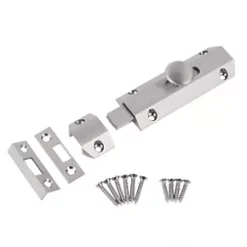 Smith & Locke Heavy Duty Surface Bolt Satin Chrome 102mm