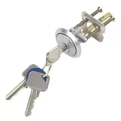 Smith & Locke Night Latch Replacement 5-Pin Rim Cylinder Satin Chrome 43mm