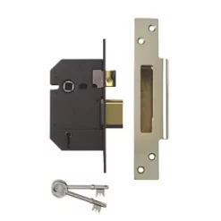 Yale Polished Brass 5-Lever Sashlock 64mm Case - 45mm Backset