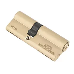 Smith & Locke 1* 6-Pin Double Euro Cylinder Lock 35-45 (80mm) Polished Brass