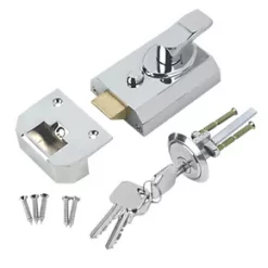 Smith & Locke ST-CHR-60 Deadlock Night Latch Polished Chrome 60mm Backset