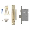 Smith & Locke Stainless Brass BS 5-Lever Mortice Sashlock 66mm Case - 45mm Backset -Bolts Shop 6350G P