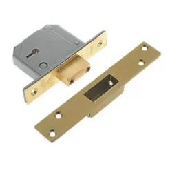 Union Polished Brass BS 5-Lever Mortice Deadlock 67mm Case - 40mm Backset