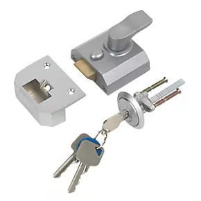 Smith & Locke Traditional Night Latch Satin Chrome 40mm Backset 3 Smith & Locke Traditional Night Latch Satin Chrome 40mm Backset
