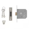 Smith & Locke 3 Lever Nickel-Plated 3-Lever Mortice Deadlock 76mm Case - 57mm Backset -Bolts Shop 6776G P
