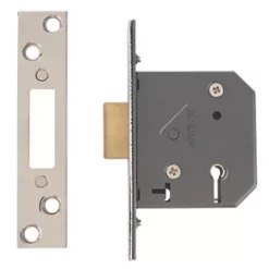 Yale 5 Lever Polished Chrome 5-Lever Mortice Deadlock 64mm Case - 45mm Backset