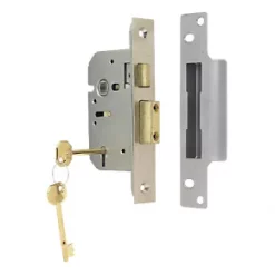 ERA 5 Lever Satin Nickel 5-Lever Mortice Sashlock 64mm Case - 44mm Backset