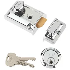 Yale 77 Traditional Night Latch Polished Chrome-Plated 60mm Backset