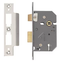 Yale 5 Lever Polished Chrome 5-Lever Mortice Sashlock 64mm Case - 45mm Backset