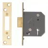Yale 5 Lever Polished Brass 5-Lever Mortice Deadlock 64mm Case - 45mm Backset