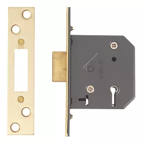 Yale 5 Lever Polished Brass 5-Lever Mortice Deadlock 64mm Case - 45mm Backset 3 Yale 5 Lever Polished Brass 5-Lever Mortice Deadlock 64mm Case - 45mm Backset