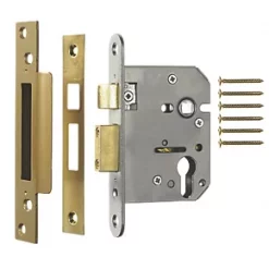 ERA Polished Brass Euro Sashlock 76mm Case - 56mm Backset