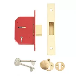 Union 5 Lever Brass 5-Lever Mortice Deadlock 68mm Case - 45mm Backset