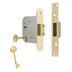 ERA 5 Lever Brass 5-Lever Mortice Deadlock 76mm Case - 56mm Backset