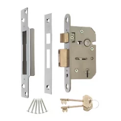 ERA 5 Lever Chrome Mortice Sashlock 64mm Case - 44mm Backset