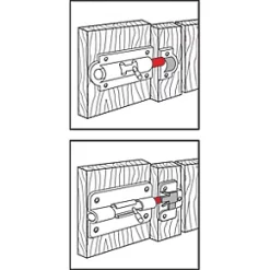 Ajustlock Barrel Bolt Blue Passivated 46mm -Bolts Shop 891HP A2