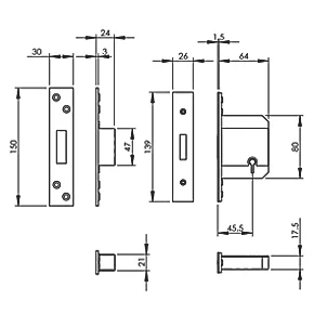 Smith & Locke Stainless Brass BS 5-Lever Mortice Deadlock 65mm Case - 45mm Backset 4 Smith & Locke Stainless Brass BS 5-Lever Mortice Deadlock 65mm Case - 45mm Backset - Image 2