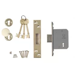 Smith & Locke Stainless Brass BS 5-Lever Mortice Deadlock 65mm Case - 45mm Backset