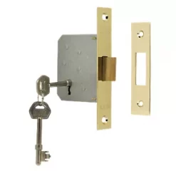 ERA 3 Lever Brass 3-Lever Mortice Deadlock 64mm Case - 44mm Backset