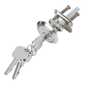 Smith & Locke Replacement Night Latch Rim Cylinder Polished Chrome 43mm 3 Smith & Locke Replacement Night Latch Rim Cylinder Polished Chrome 43mm