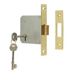 ERA 3 Lever Brass 3-Lever Mortice Deadlock 76mm Case - 56mm Backset