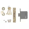 Smith & Locke Satin Brass BS 5-Lever Mortice Deadlock 76mm Case - 57mm Backset