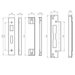Smith & Locke Rebate Set 13mm Satin Stainless Steel -Bolts Shop 9531T A1