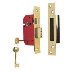 ERA Brass Effect BS 5-Lever Mortice Sashlock 64mm Case - 44mm Backset